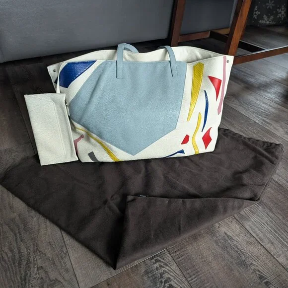 Akris Ai Medium Leather Shoulder Tote Special Edition Avant Garde Patchwork - Picture 13 of 16